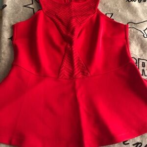 Vibrant Red Sleeveless Top